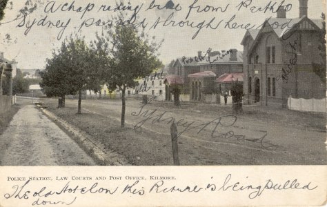Police Station, Law Court, Post Office, Kilmore circa 1904